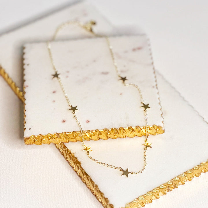 Naszyjnik Choker z Gwiazdką Stella - Złoty lub Srebrny